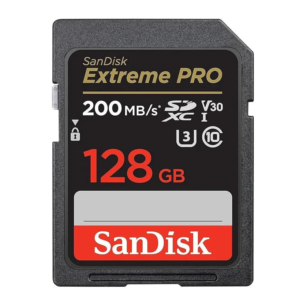 SanDisk 128GB Extreme PRO SDXC Card Plus RescuePRO Deluxe, up To 200MB/s, UHS I, Class 10, U3, V30 SDSDXXD 128G GN4IN, Black - eBuy UAE